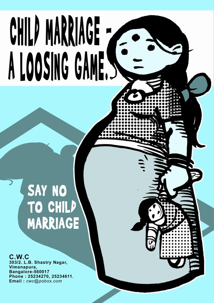 This may contain: a poster with an image of a woman holding a child in her arms and the words, child marriage a losing game say no to child marriage