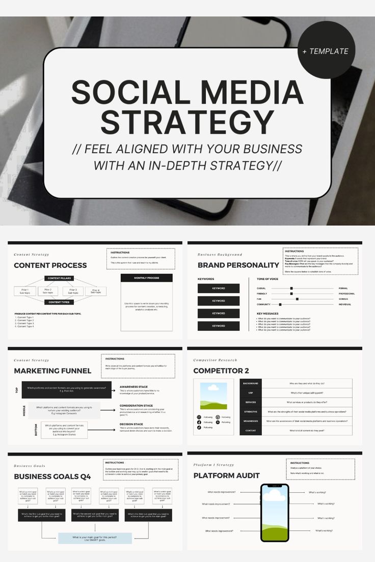 This contains: #Content_Strategy_Template #Engagement_Strategy #Grow_On_Social_Media #Social_Media_Strategy_Template