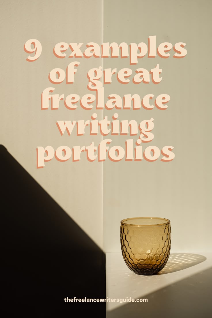 This may contain: a glass bowl sitting on top of a table next to a wall with the words, 9 examples of great free range writing portillos