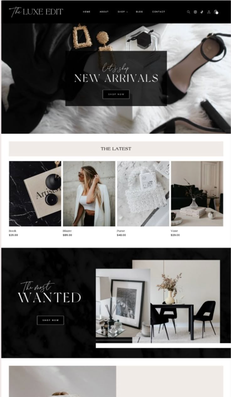This may contain: an image of a website page with black and white colors